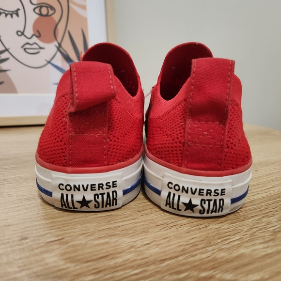 Size 7 37.5 CONVERSE Red Shoreline Low Top Sneakers Stretch Elastic RRP $120 - Picture 5 of 10